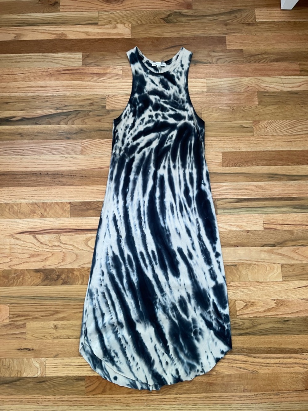 Young Fabulous & Broke Black and White Tie-Dye Racerback Maxi Dress